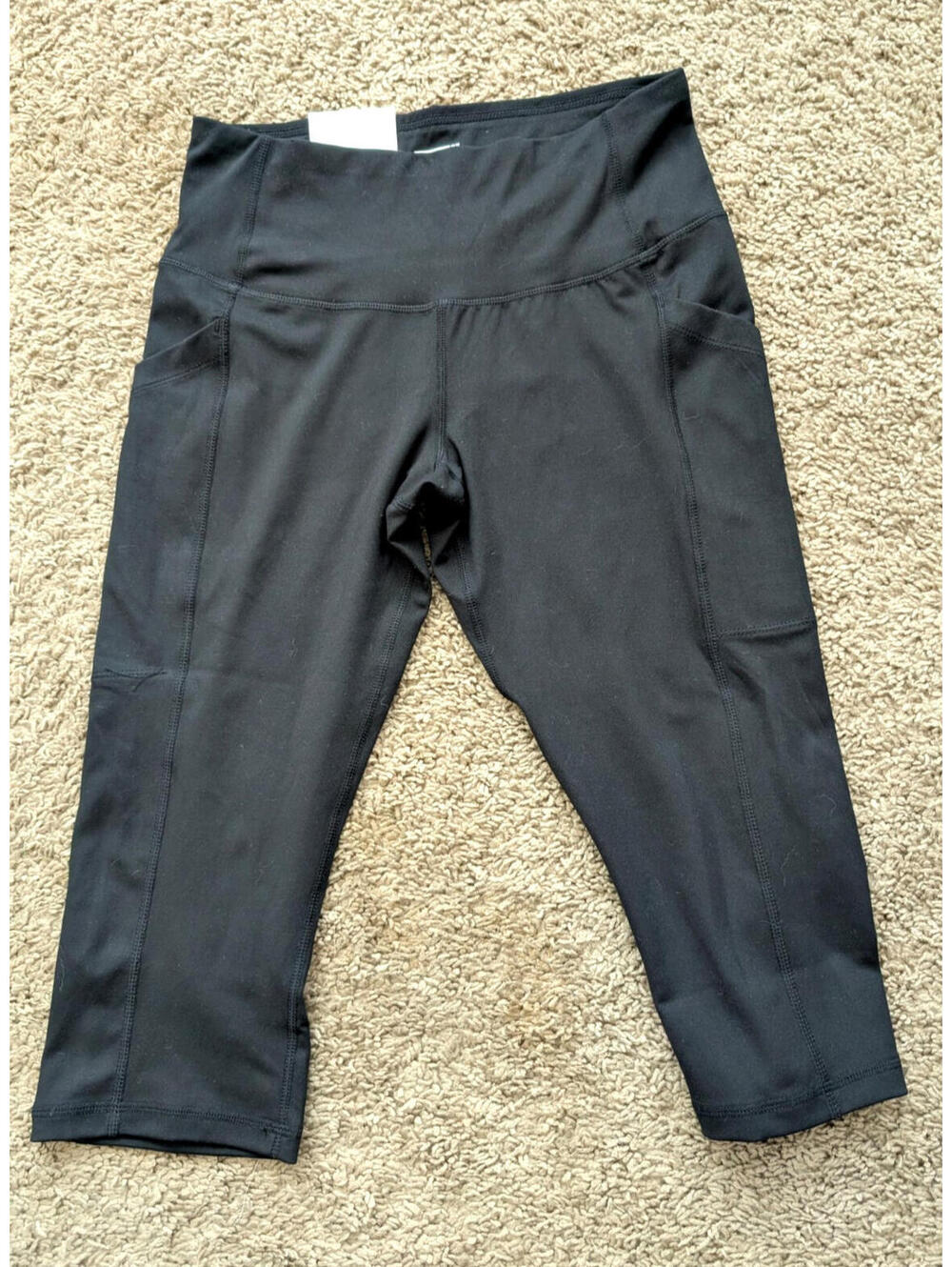 32 Degrees Cool Women's Black Crop Leggings Pockets Size S NWT Activewear